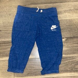 Nike child size 10 blue mid calf leggings